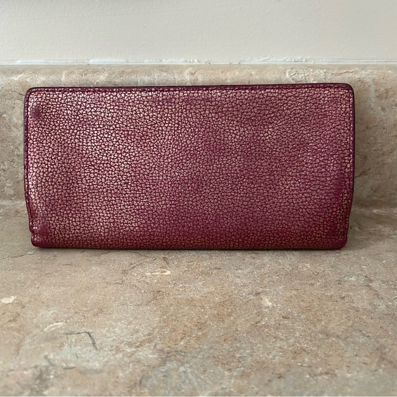 Cole Haan Raspberry Textured Trifold Wallet - Picture 2 of 5